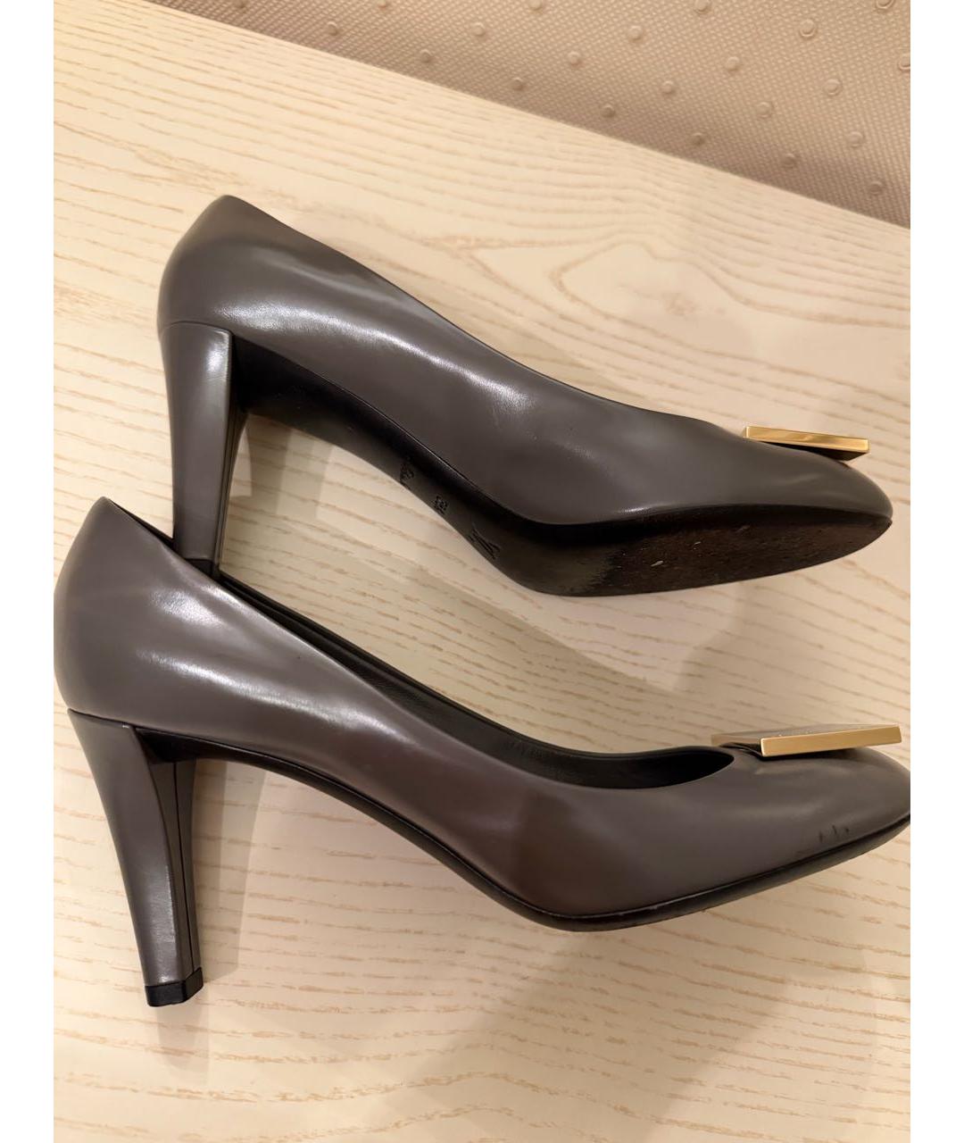 LOUIS VUITTON Серые кожаные туфли, фото 4