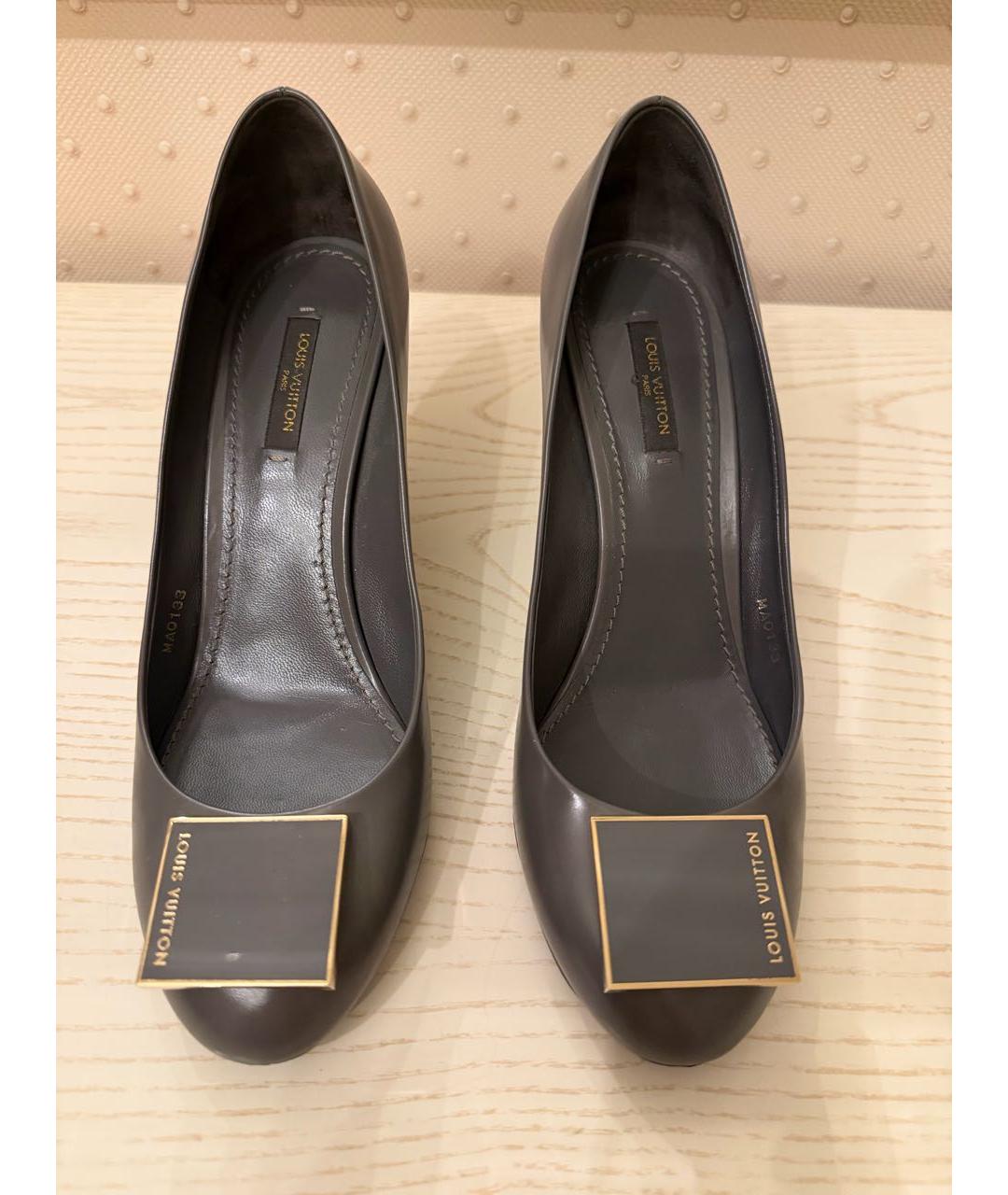 LOUIS VUITTON Серые кожаные туфли, фото 2