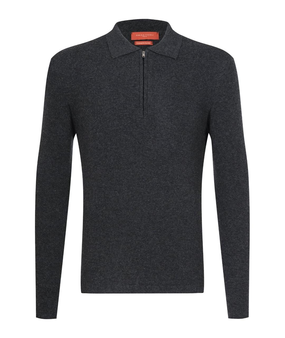 DANIELE ALESSANDRINI Антрацитовый шерстяной джемпер / свитер, фото 5
