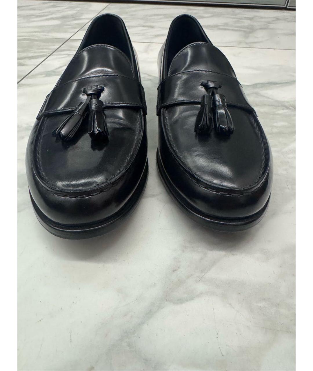 GIORGIO ARMANI Черные кожаные лоферы, фото 4