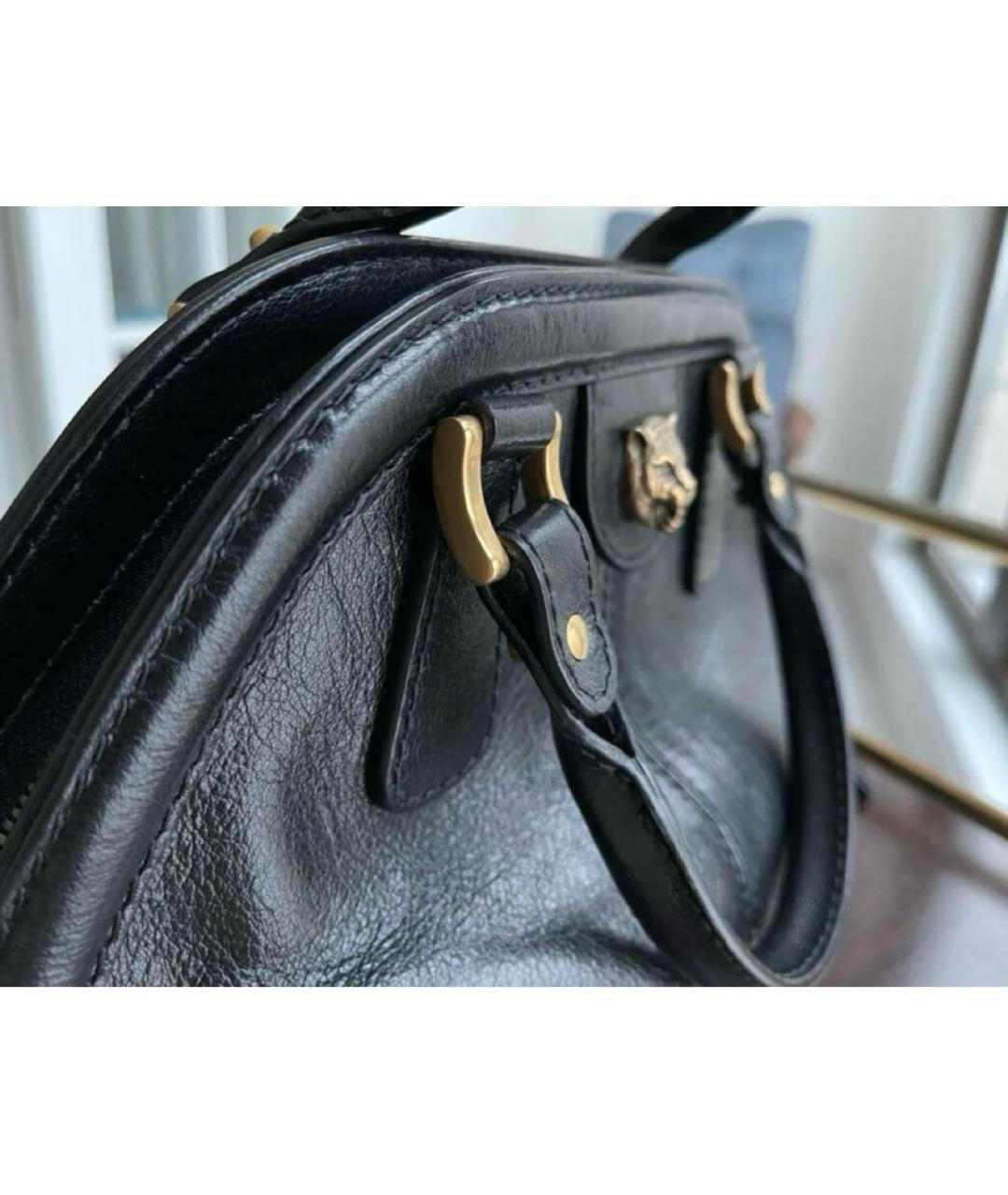 GUCCI Черная кожаная сумка тоут, фото 2