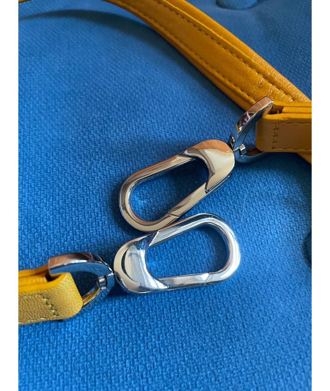 LONGCHAMP Горчичная кожаная сумка тоут, фото 5