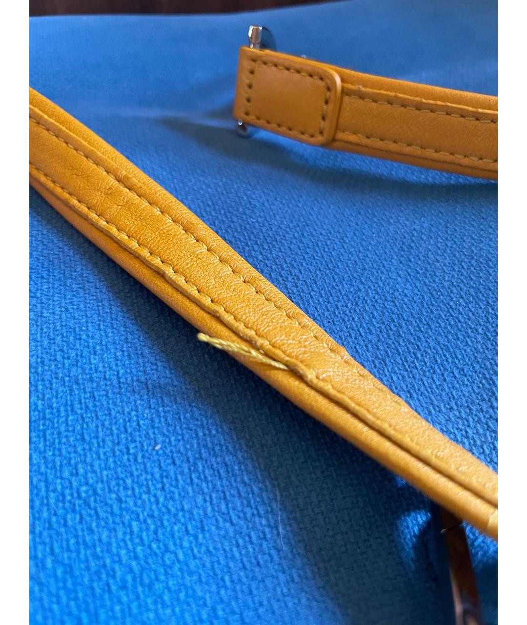 LONGCHAMP Горчичная кожаная сумка тоут, фото 6