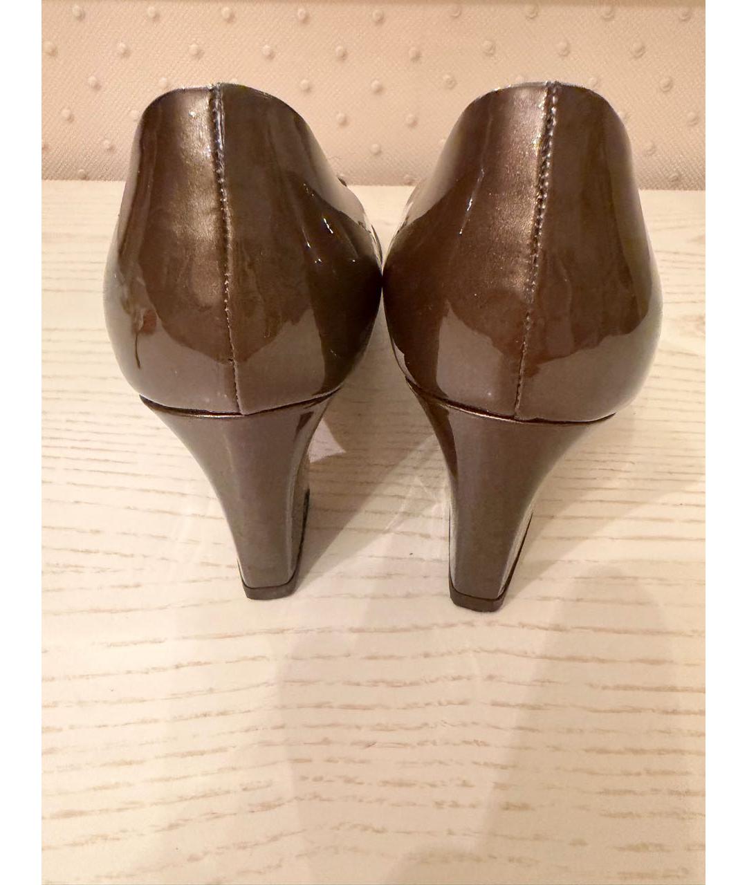 PRADA Коричневые туфли из лакированной кожи, фото 6