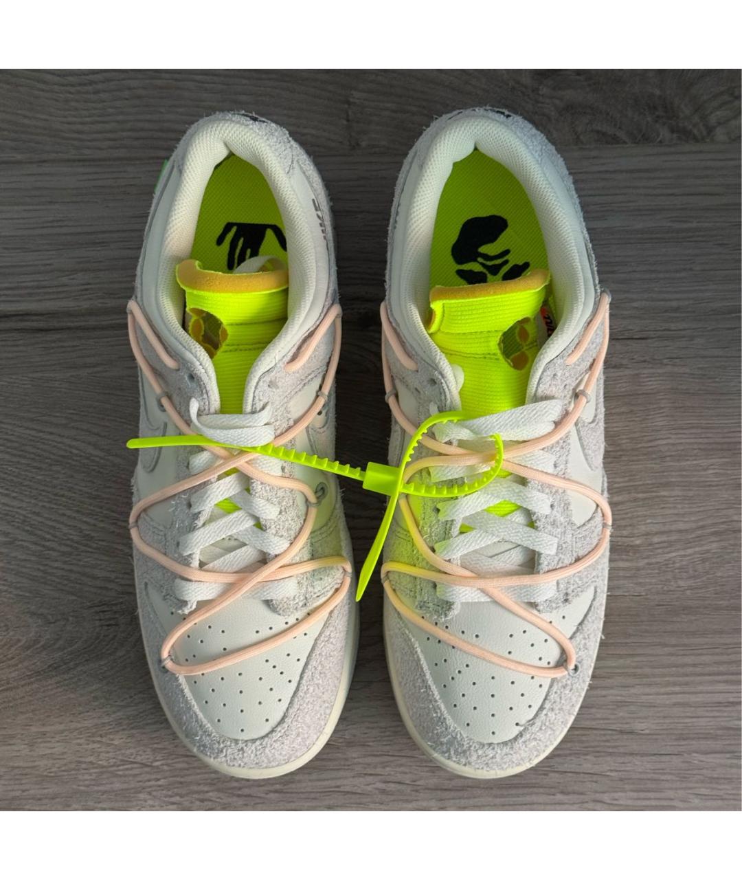 NIKE X OFF-WHITE Белые кожаные низкие кроссовки / кеды, фото 3