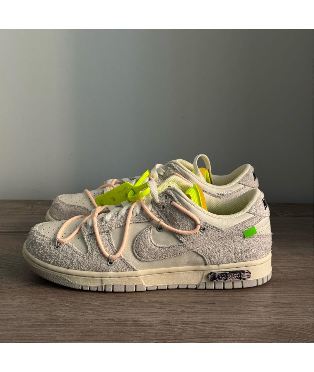 NIKE X OFF-WHITE Белые кожаные низкие кроссовки / кеды, фото 7