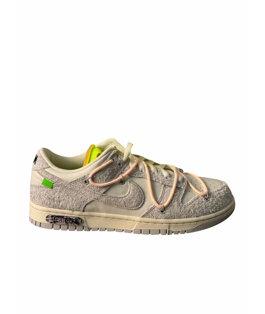 NIKE X OFF-WHITE Белые кожаные низкие кроссовки / кеды, фото 1