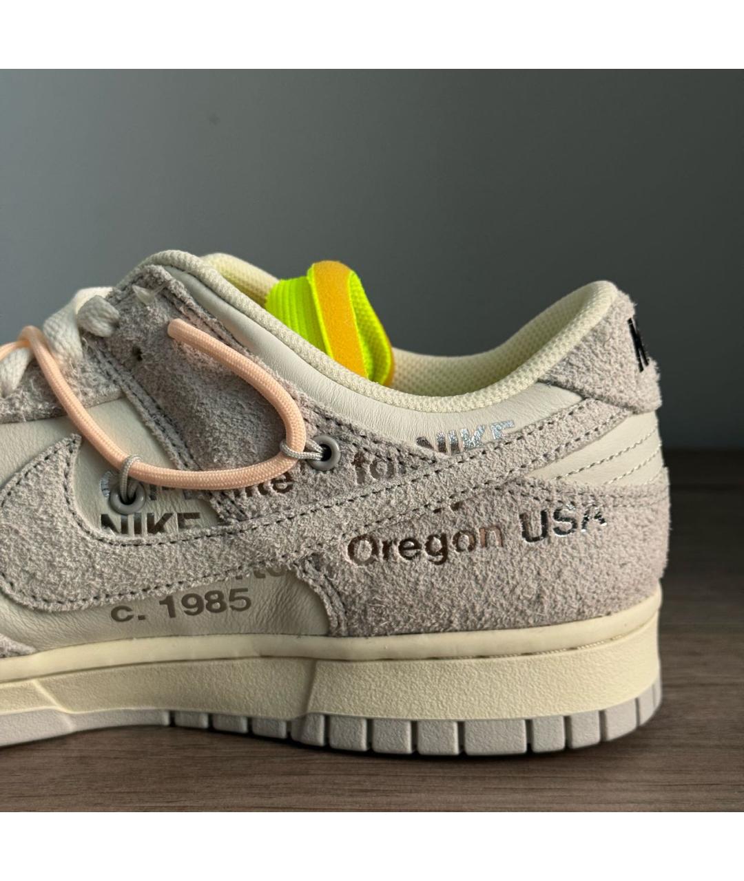 NIKE X OFF-WHITE Белые кожаные низкие кроссовки / кеды, фото 5