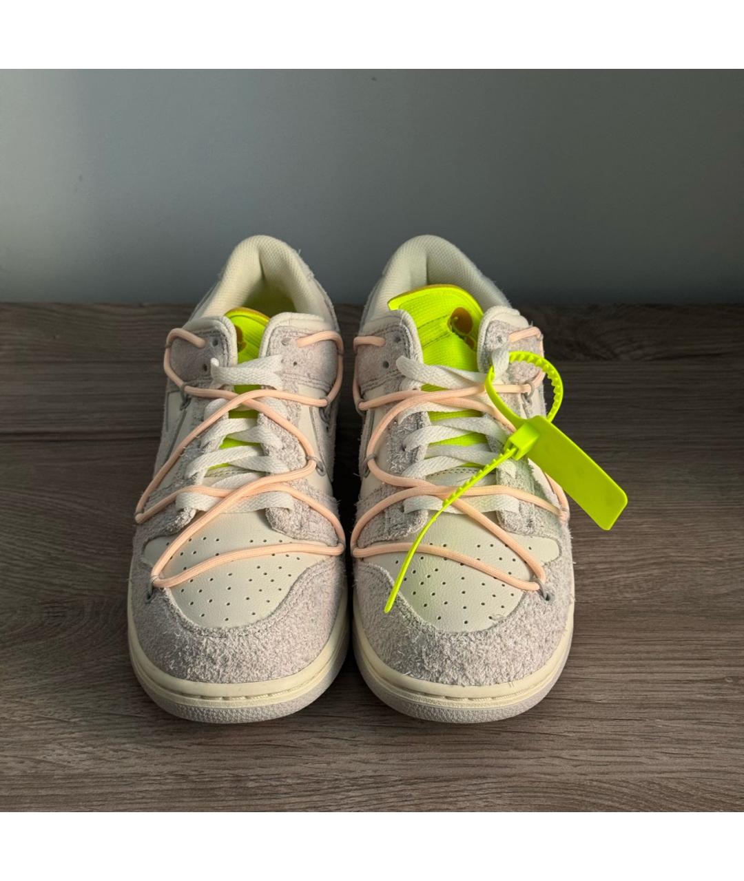 NIKE X OFF-WHITE Белые кожаные низкие кроссовки / кеды, фото 2