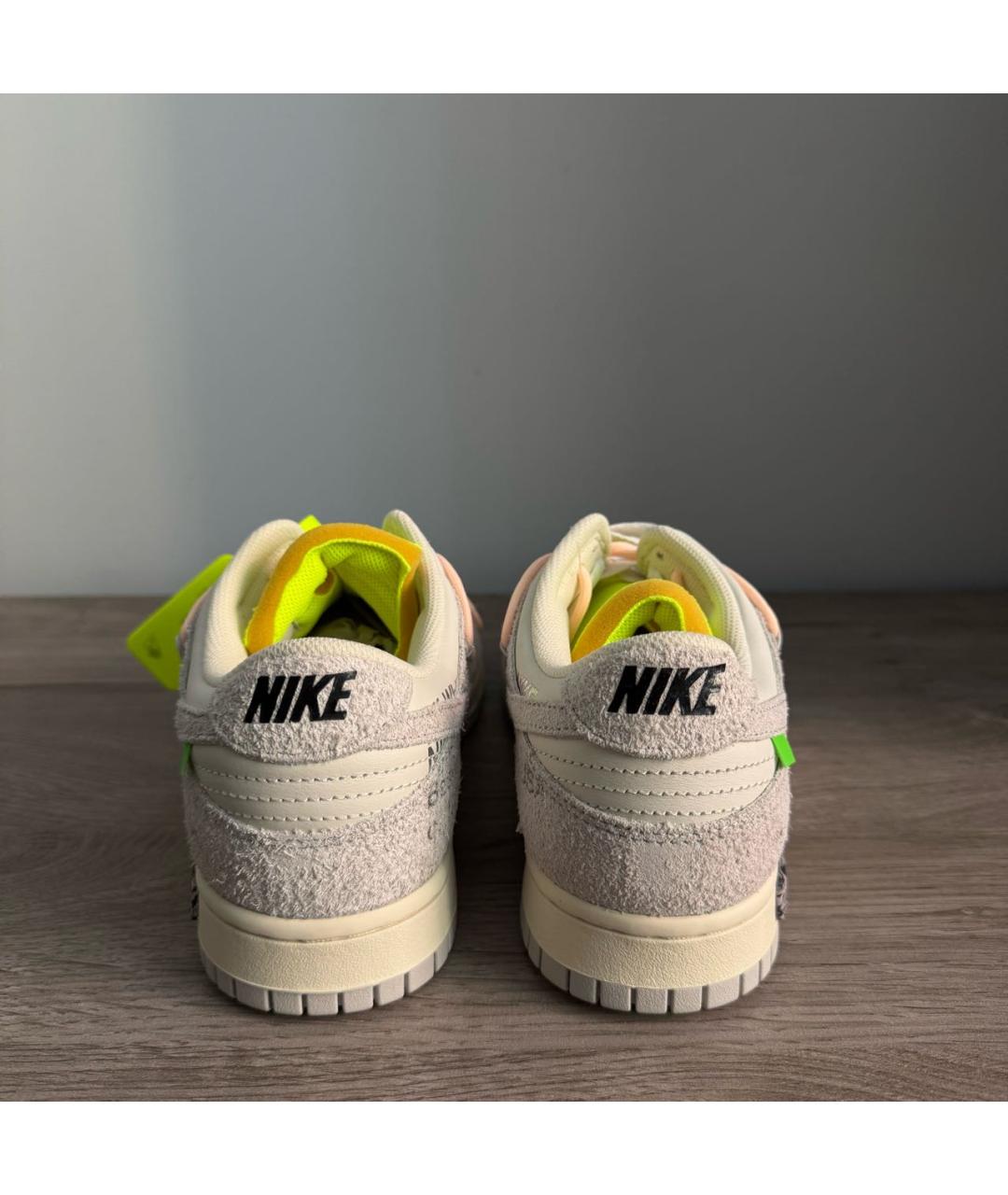 NIKE X OFF-WHITE Белые кожаные низкие кроссовки / кеды, фото 4