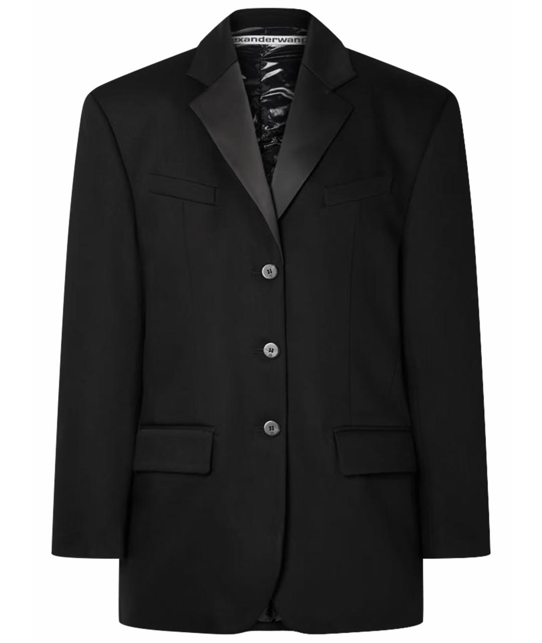 ALEXANDER WANG Черный хлопко-эластановый жакет/пиджак, фото 1