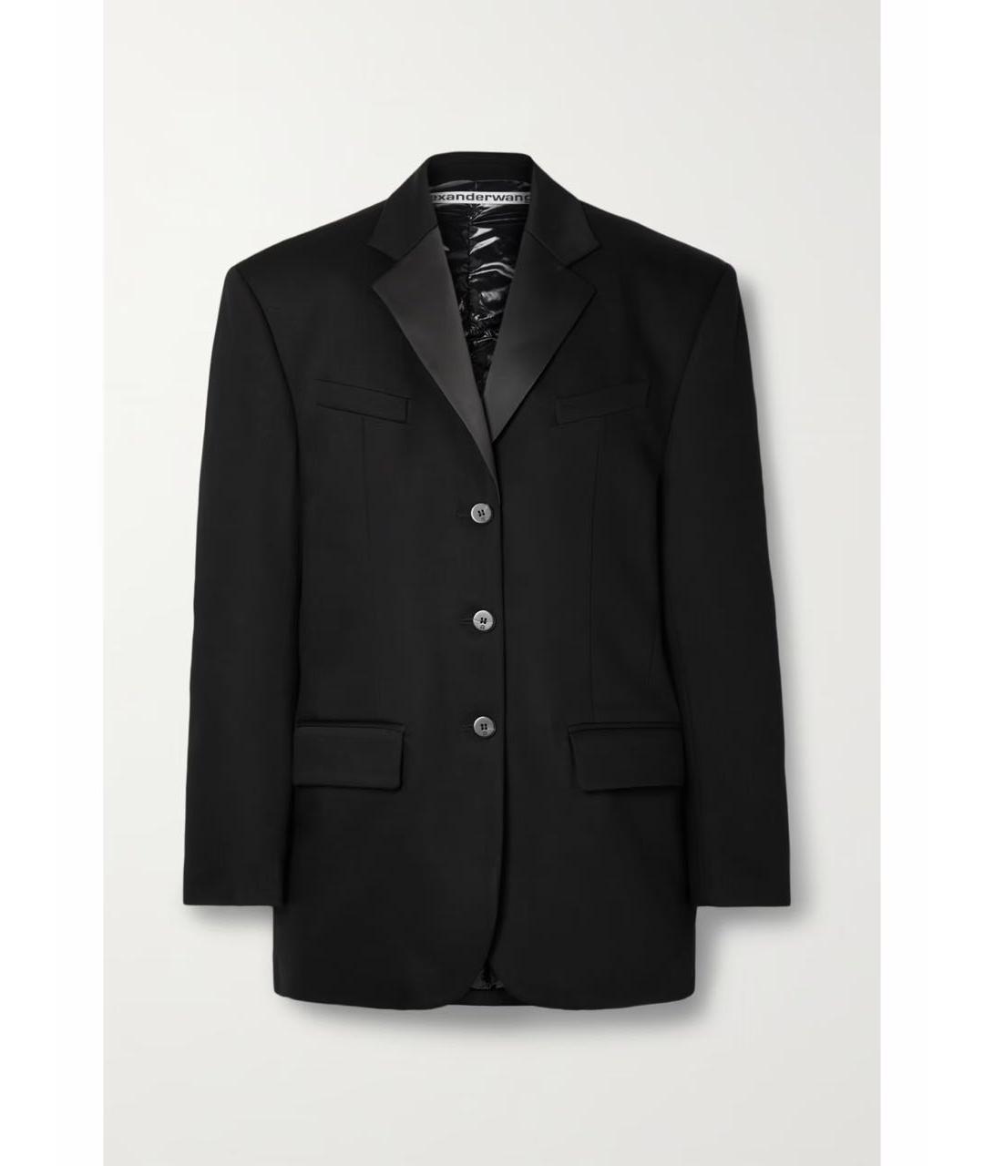 ALEXANDER WANG Черный хлопко-эластановый жакет/пиджак, фото 5