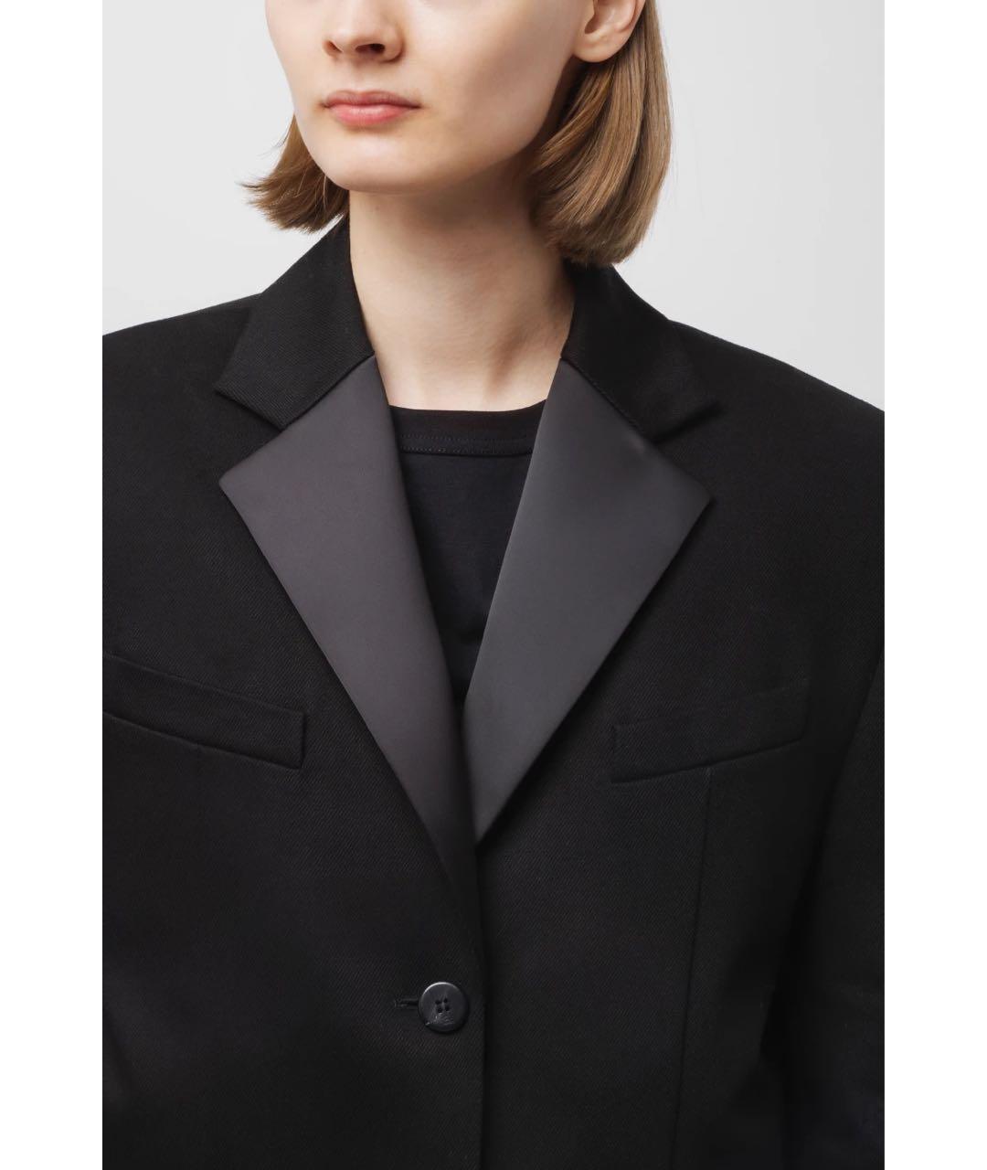 ALEXANDER WANG Черный хлопко-эластановый жакет/пиджак, фото 3