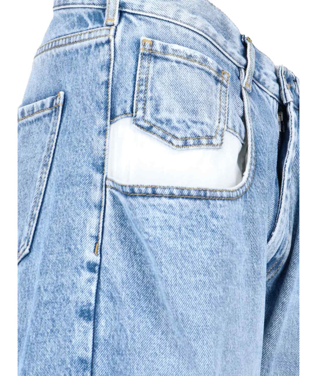 MAISON MARGIELA Синие хлопковые прямые джинсы, фото 4