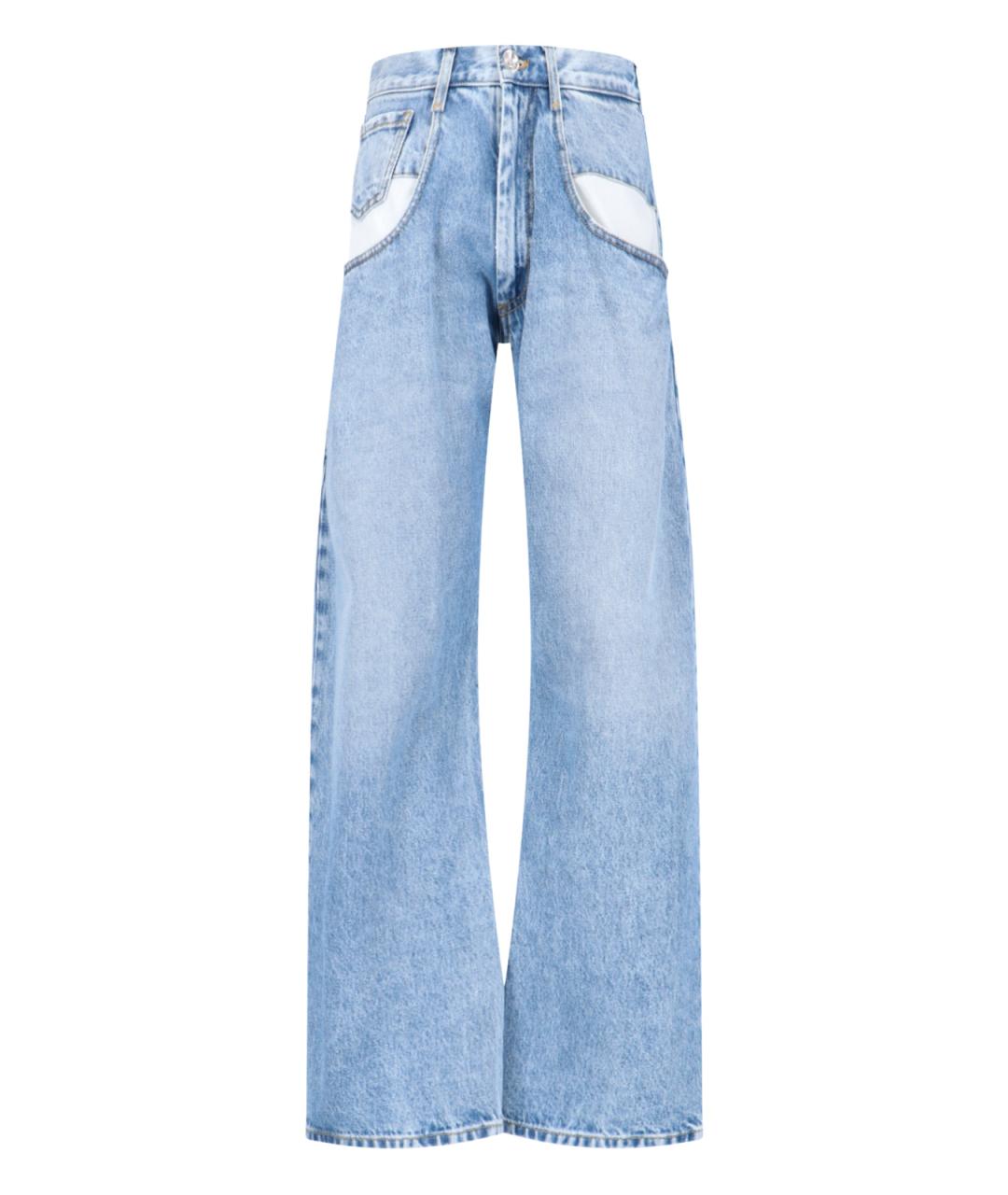 MAISON MARGIELA Синие хлопковые прямые джинсы, фото 1
