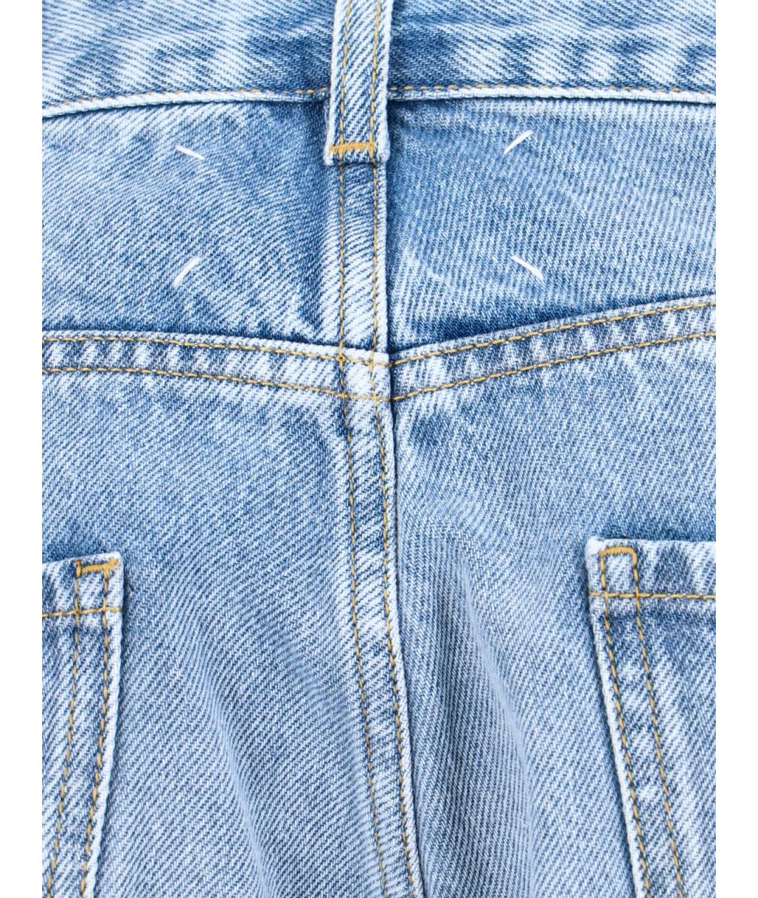 MAISON MARGIELA Синие хлопковые прямые джинсы, фото 5