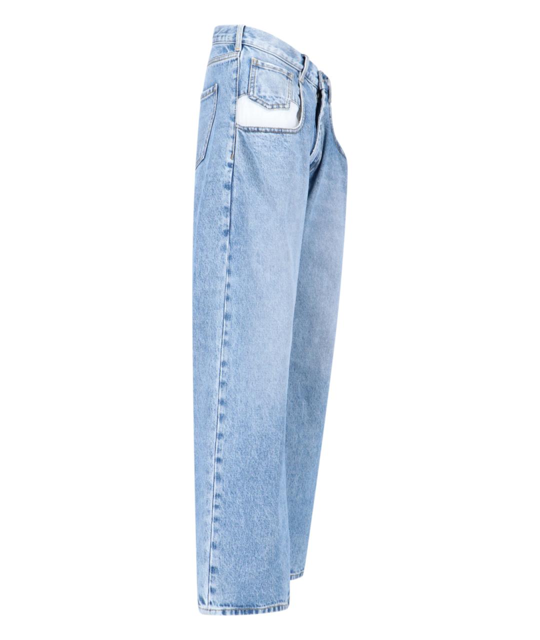 MAISON MARGIELA Синие хлопковые прямые джинсы, фото 3