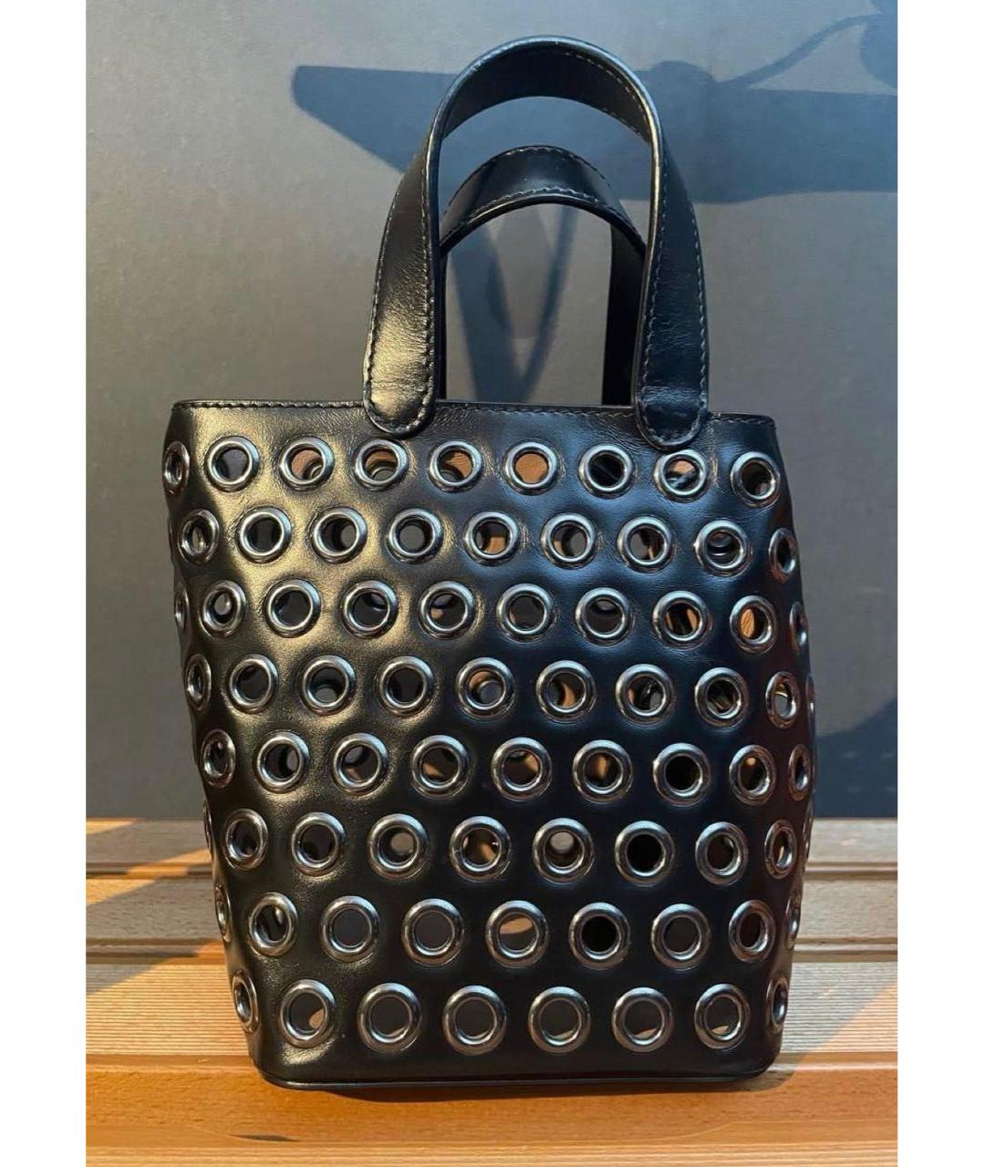 ALAIA Черная кожаная сумка тоут, фото 7