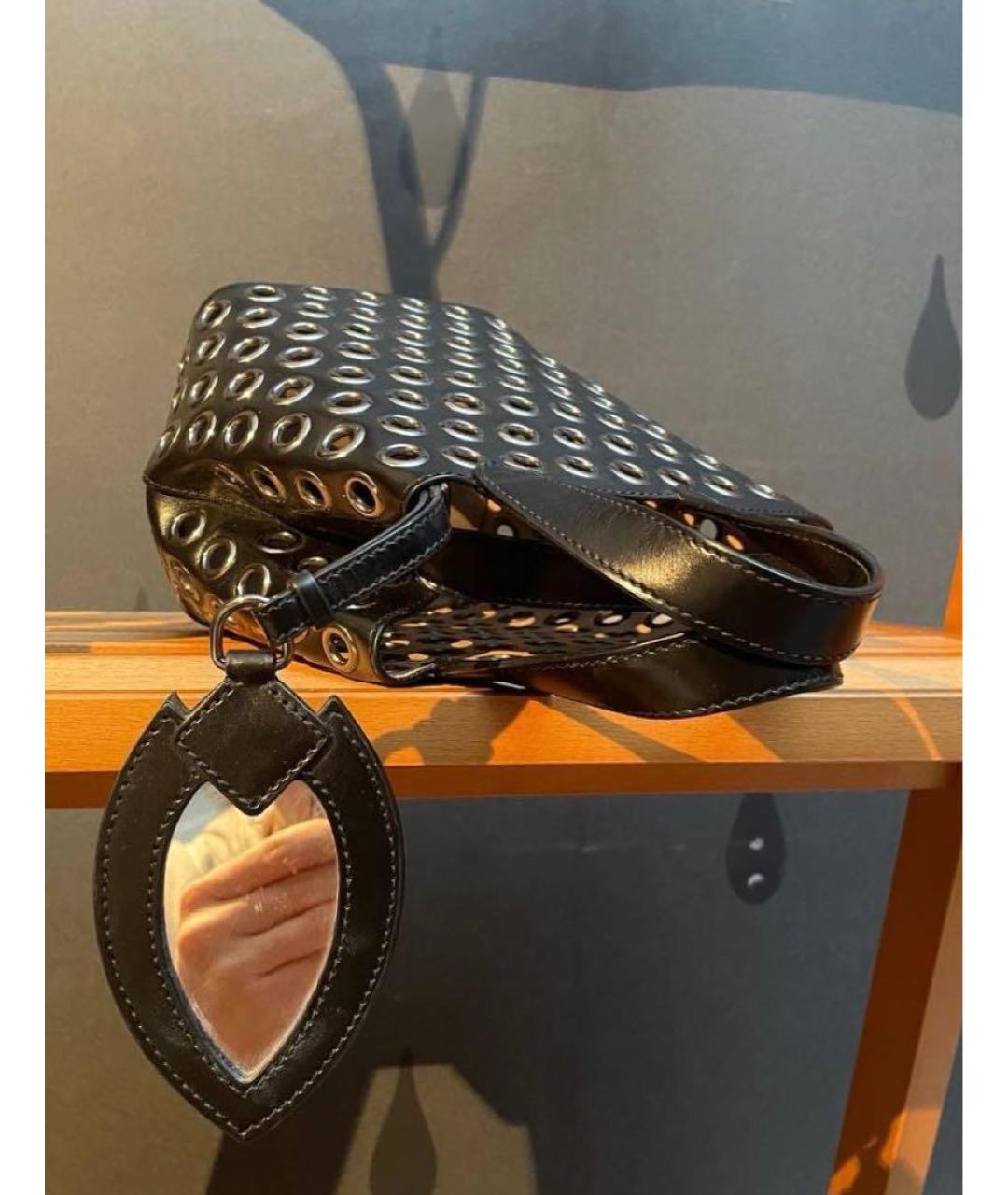 ALAIA Черная кожаная сумка тоут, фото 3