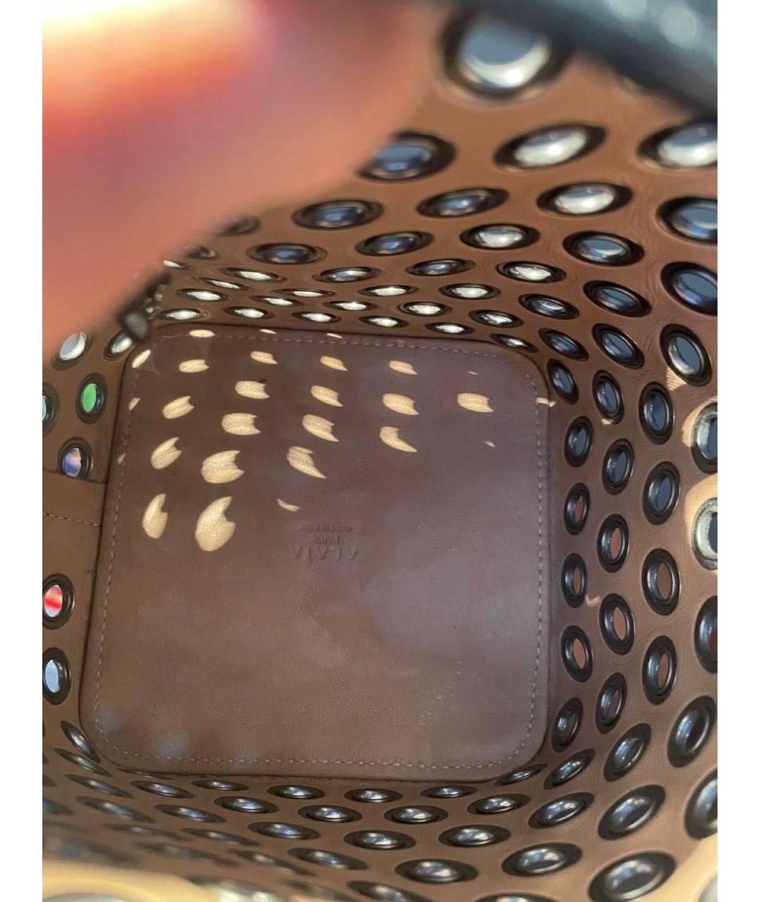 ALAIA Черная кожаная сумка тоут, фото 4