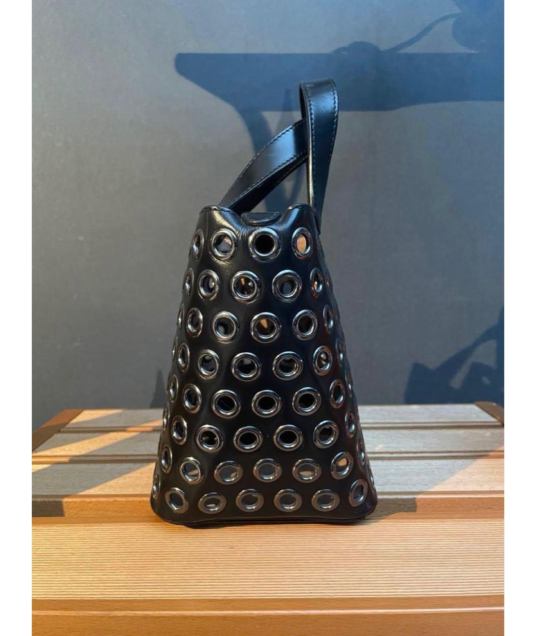 ALAIA Черная кожаная сумка тоут, фото 2