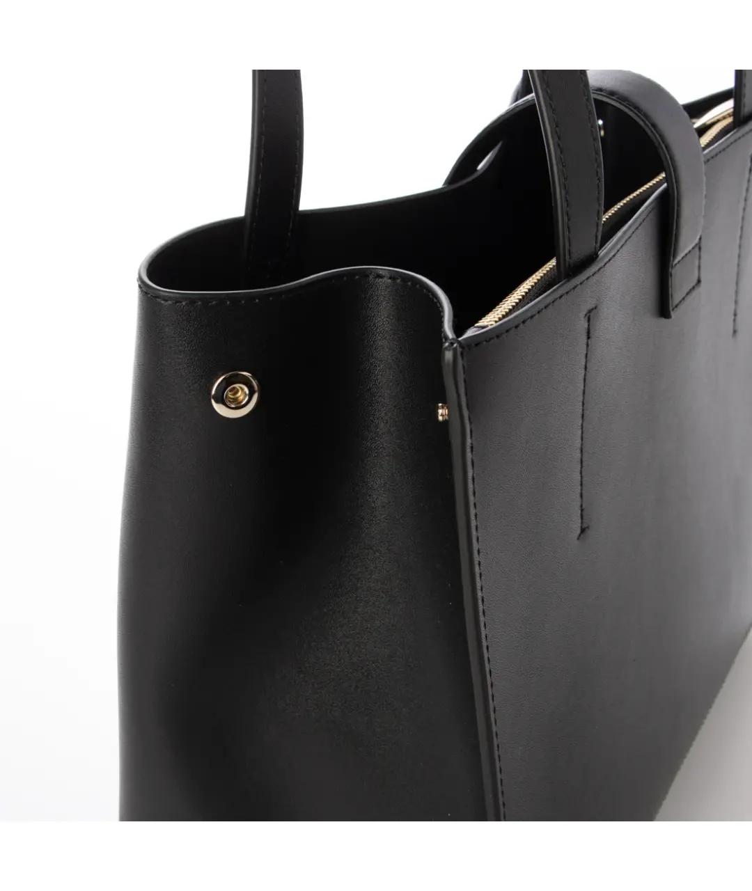 FURLA Черная кожаная сумка тоут, фото 5