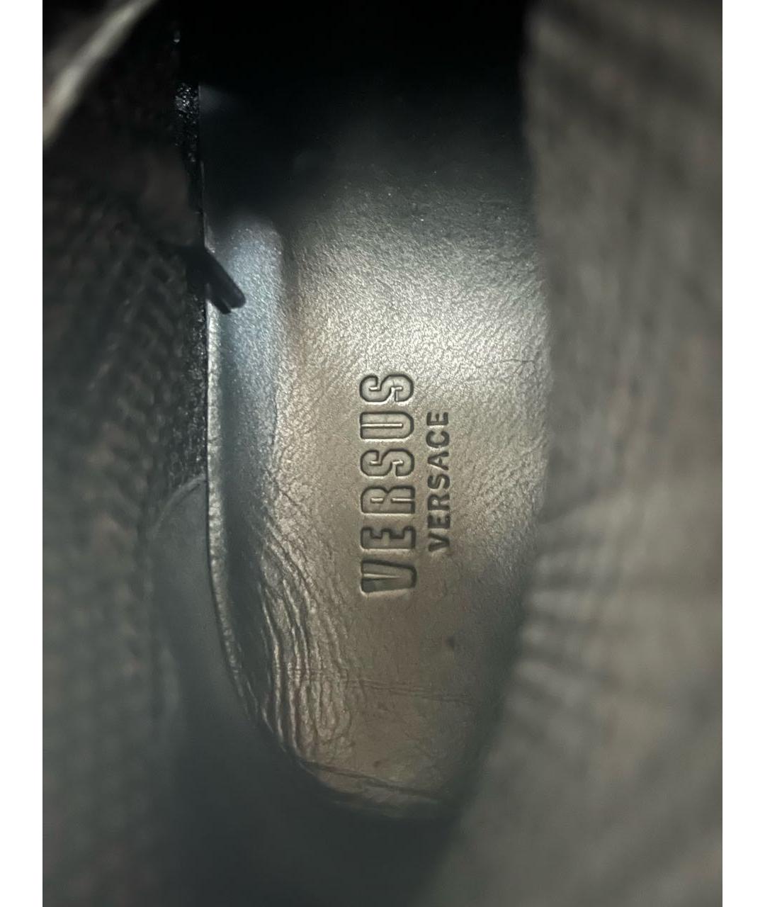 VERSACE Черные кожаные высокие кроссовки / кеды, фото 3