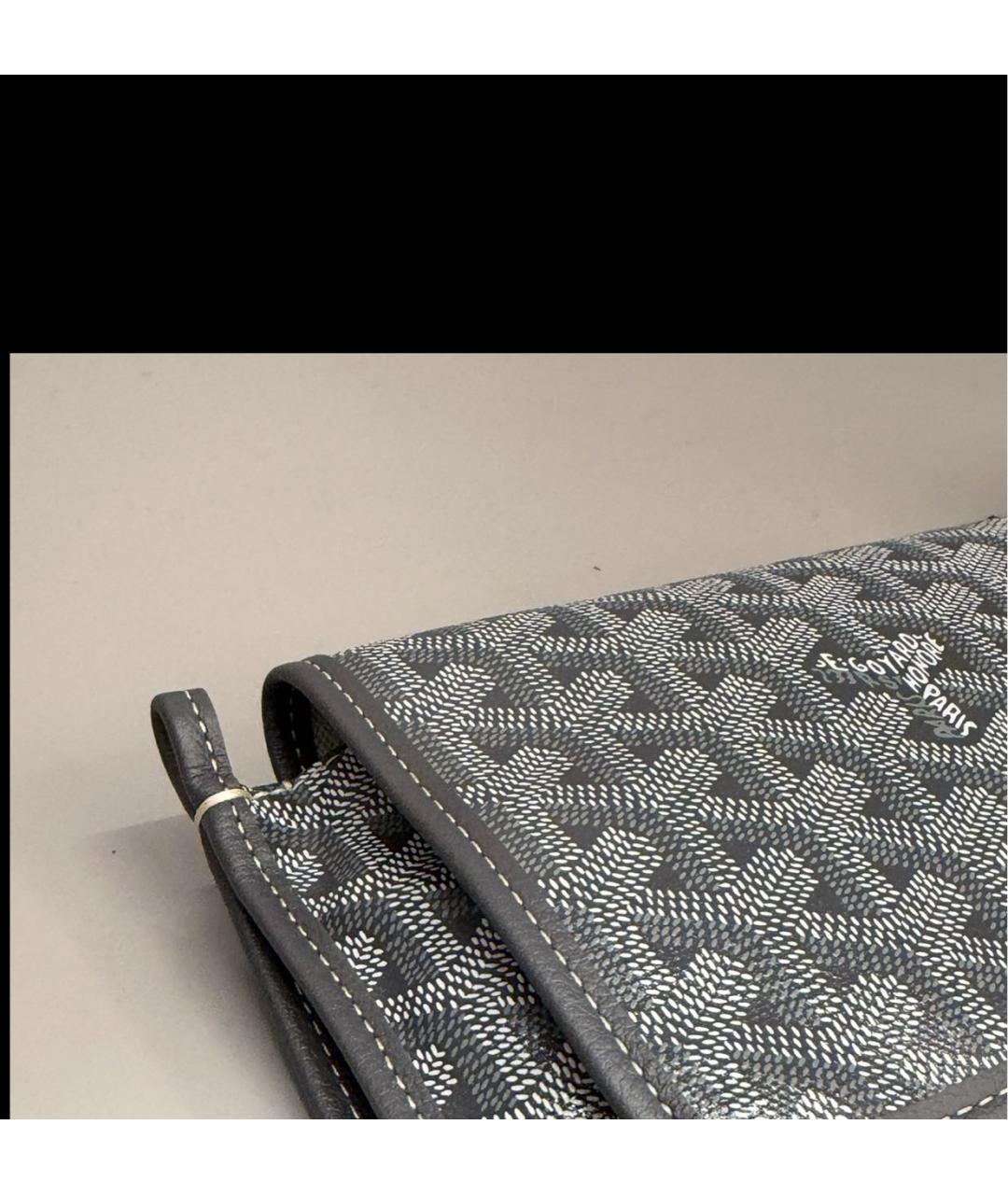 GOYARD Серая кожаная сумка через плечо, фото 3