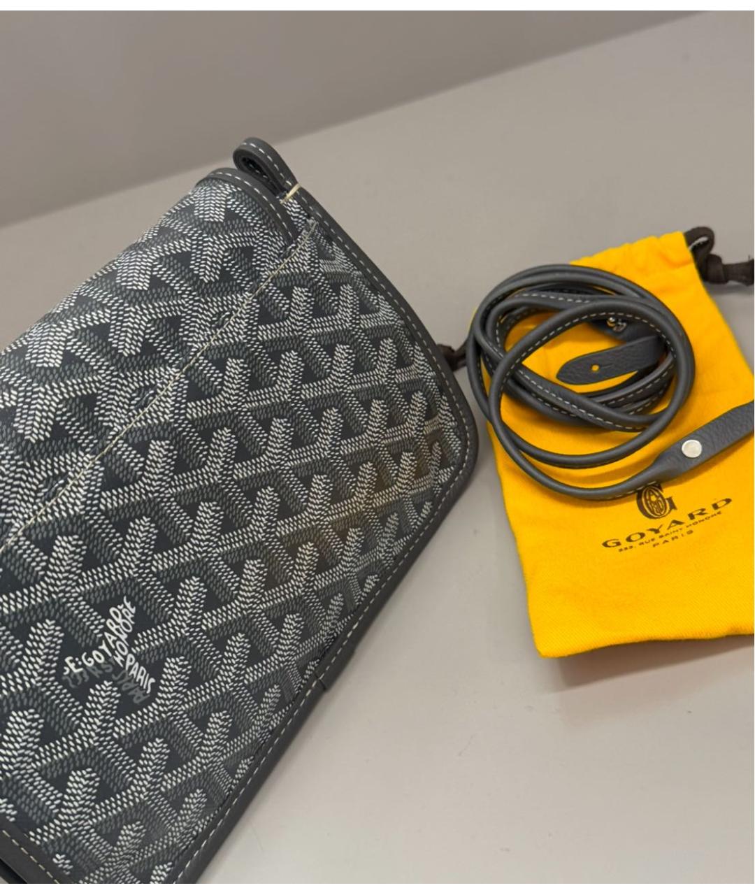 GOYARD Серая кожаная сумка через плечо, фото 5