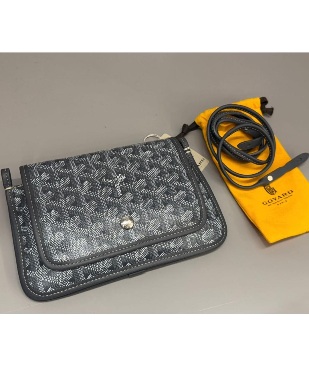 GOYARD Серая кожаная сумка через плечо, фото 7