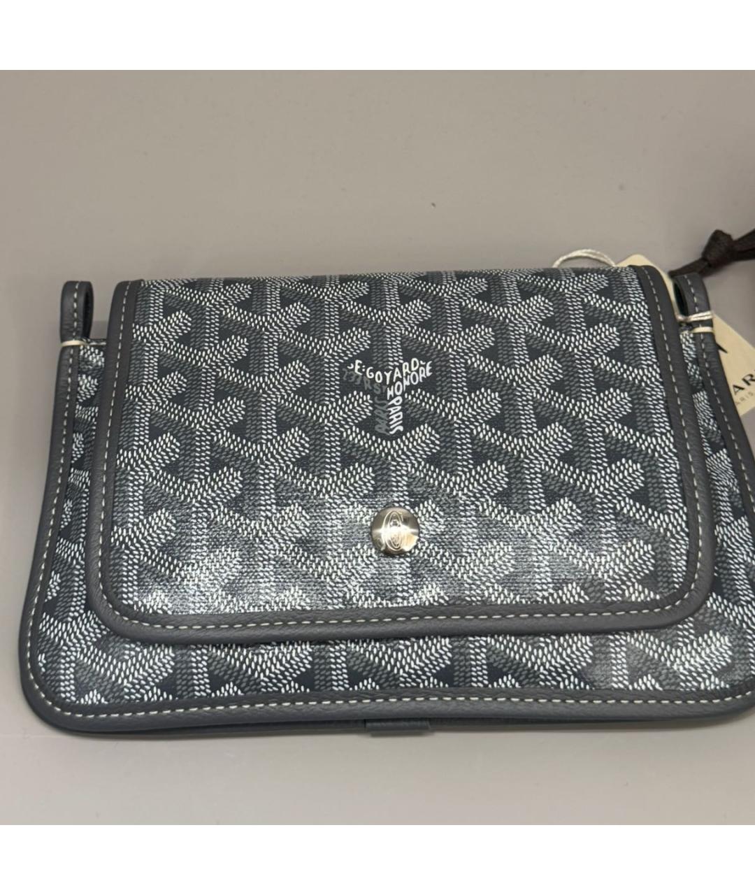 GOYARD Серая кожаная сумка через плечо, фото 2
