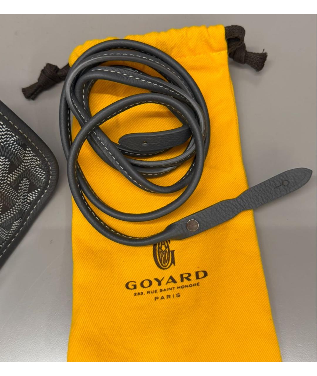 GOYARD Серая кожаная сумка через плечо, фото 6