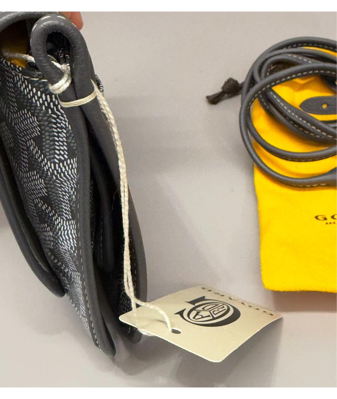 GOYARD Серая кожаная сумка через плечо, фото 4