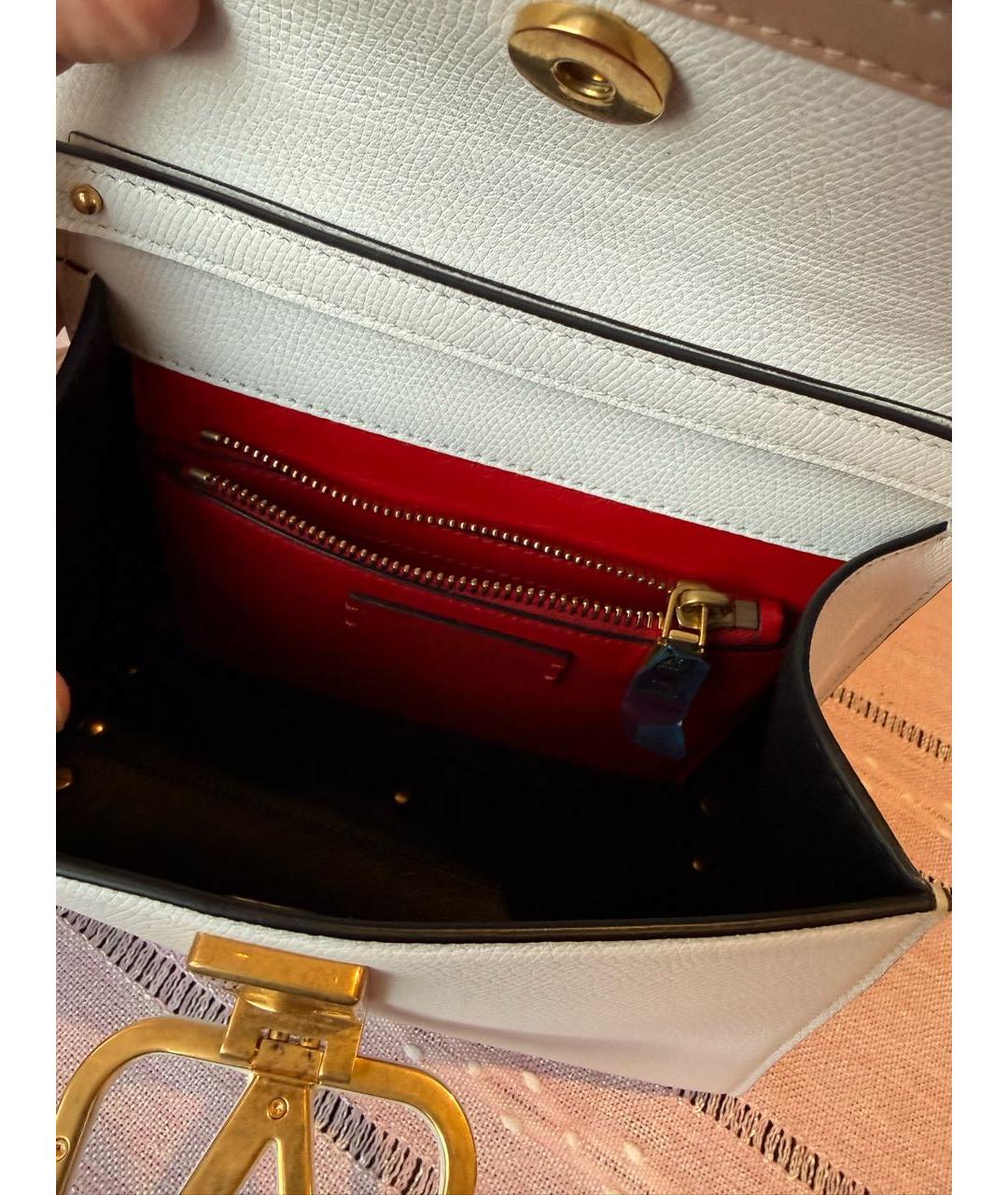 VALENTINO Белая кожаная сумка через плечо, фото 6