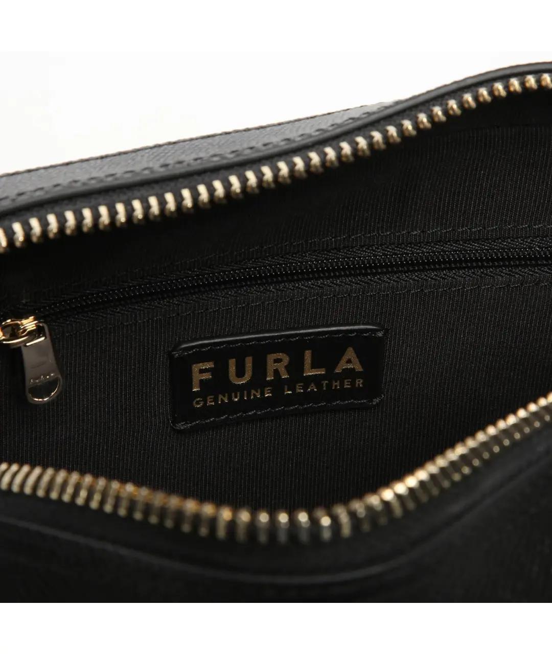FURLA Черная кожаная сумка через плечо, фото 3