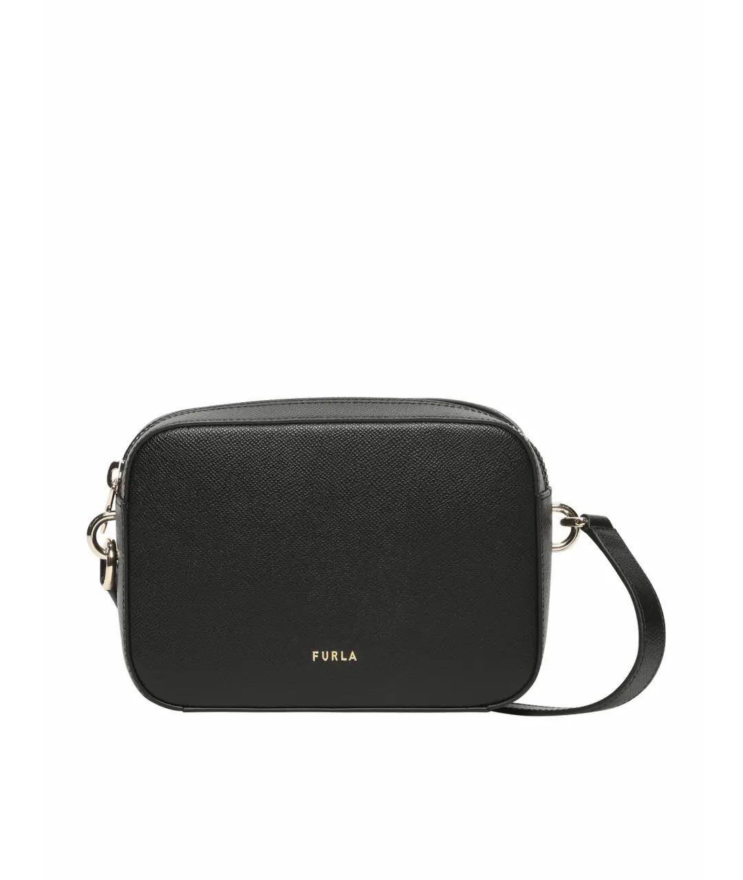 FURLA Черная кожаная сумка через плечо, фото 7