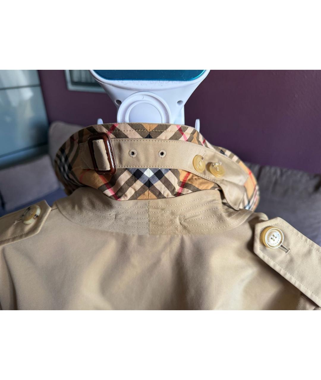 BURBERRY Бежевый хлопковый тренч/плащ, фото 5