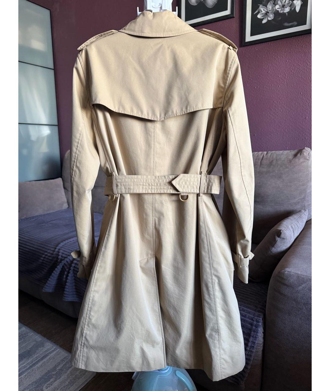 BURBERRY Бежевый хлопковый тренч/плащ, фото 2
