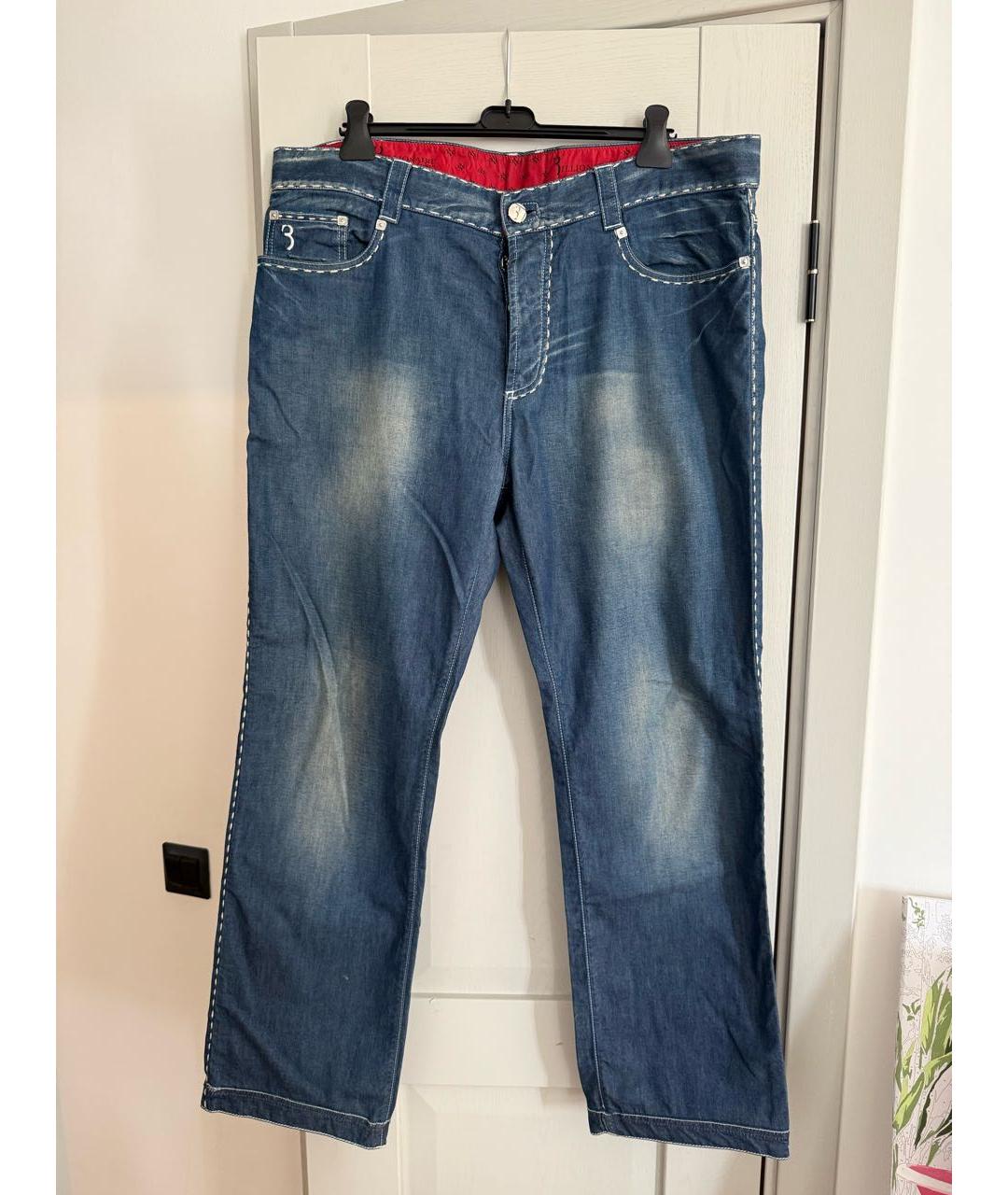 BILLIONAIRE Синие хлопковые прямые джинсы, фото 6