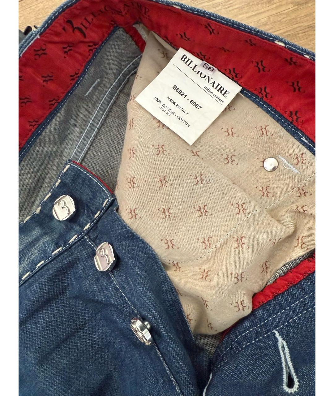 BILLIONAIRE Синие хлопковые прямые джинсы, фото 4