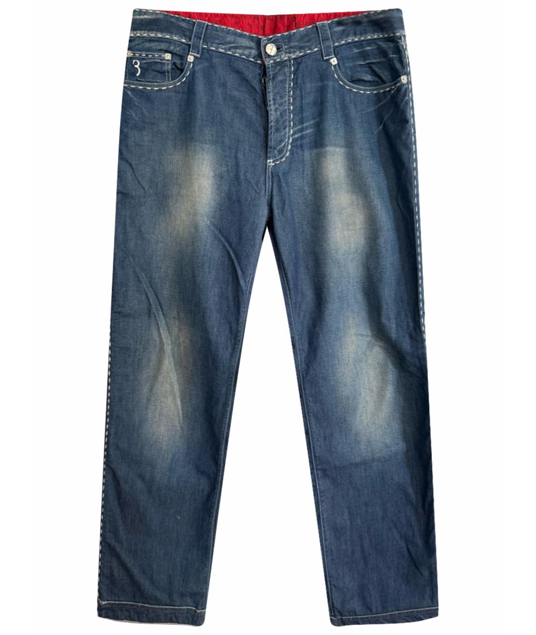 BILLIONAIRE Синие хлопковые прямые джинсы, фото 1