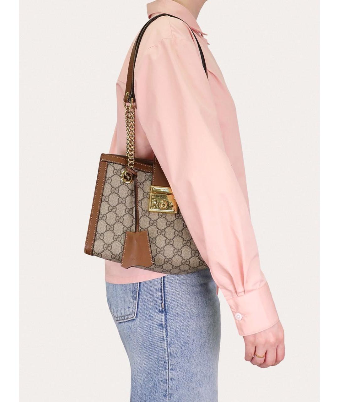 GUCCI Коричневая кожаная сумка через плечо, фото 8