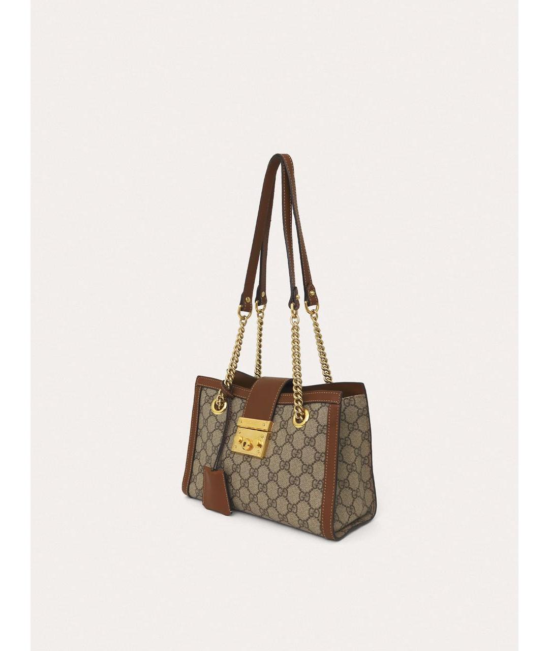 GUCCI Коричневая кожаная сумка через плечо, фото 2