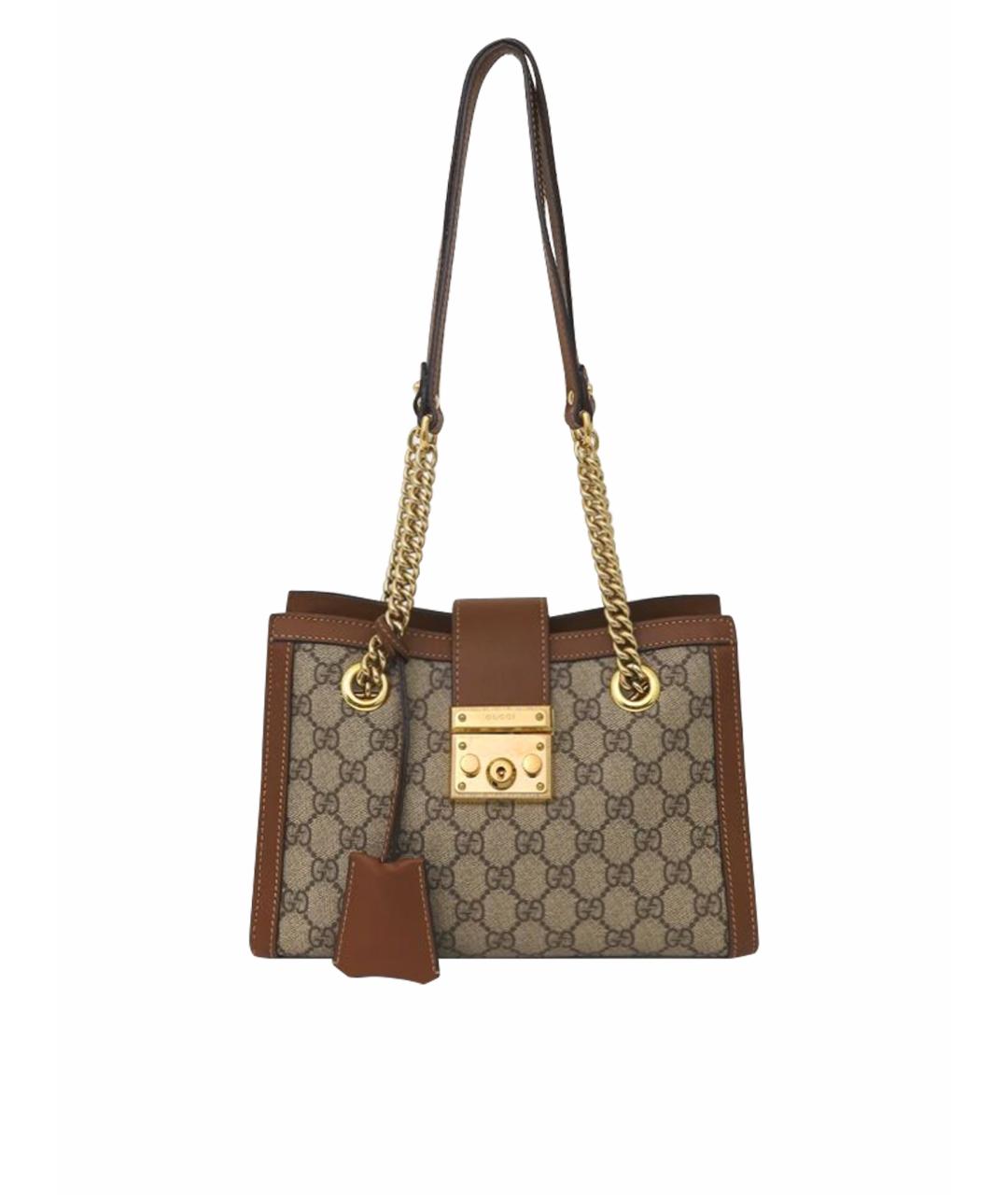 GUCCI Коричневая кожаная сумка через плечо, фото 1