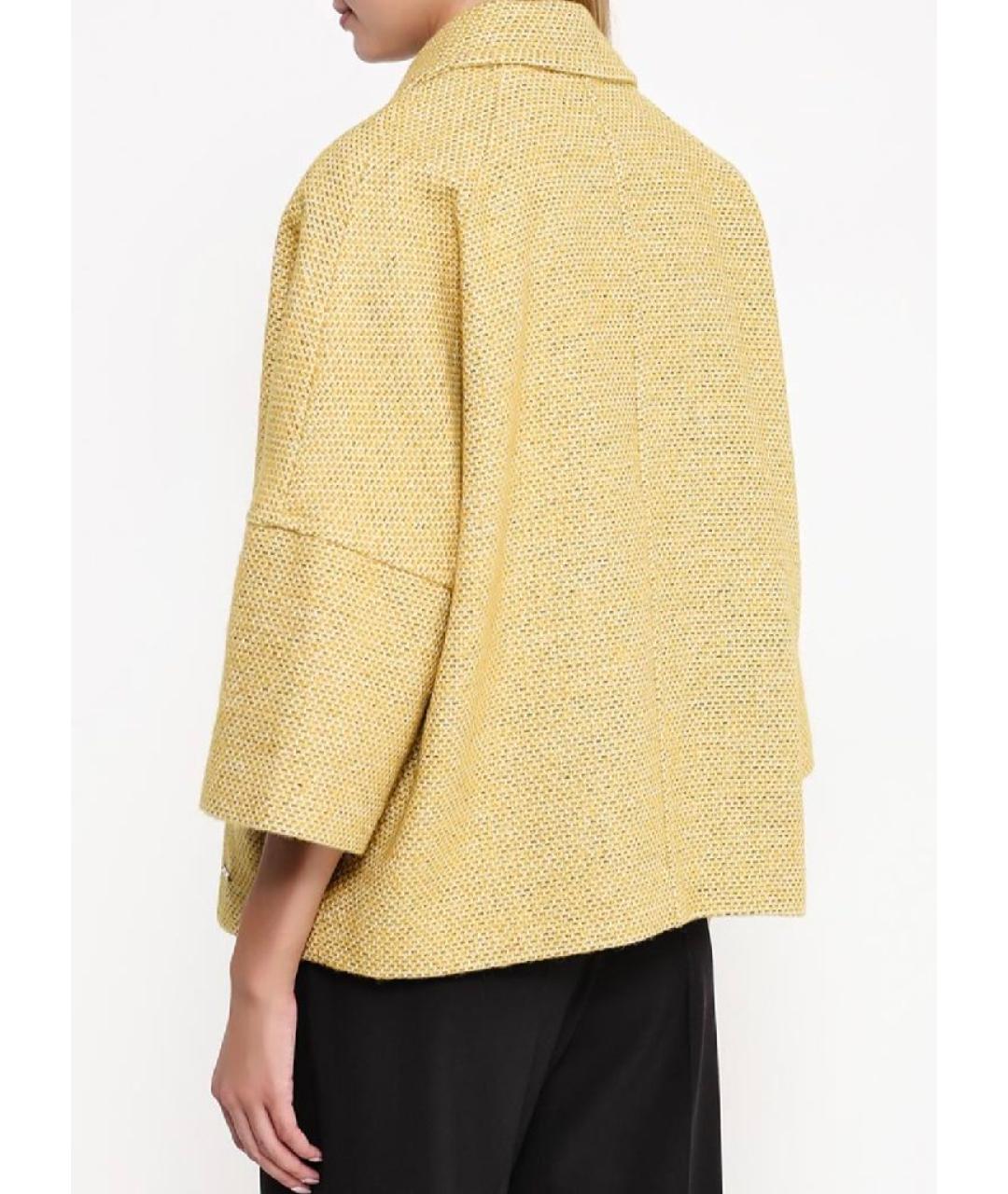 LIU JO Желтое шерстяное пальто, фото 8
