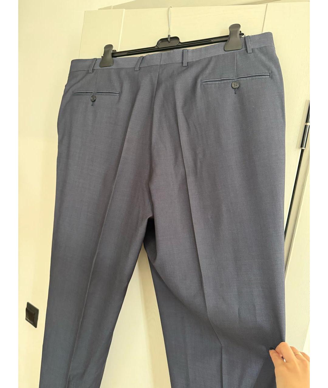 LANVIN Темно-синие шерстяные классические брюки, фото 5