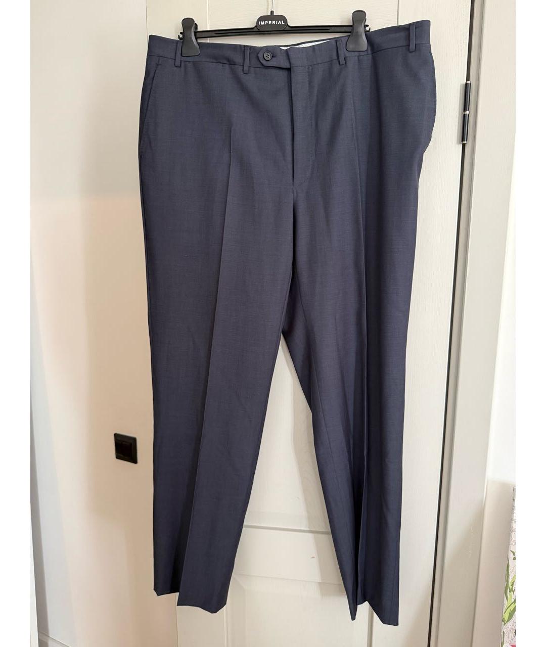 LANVIN Темно-синие шерстяные классические брюки, фото 8