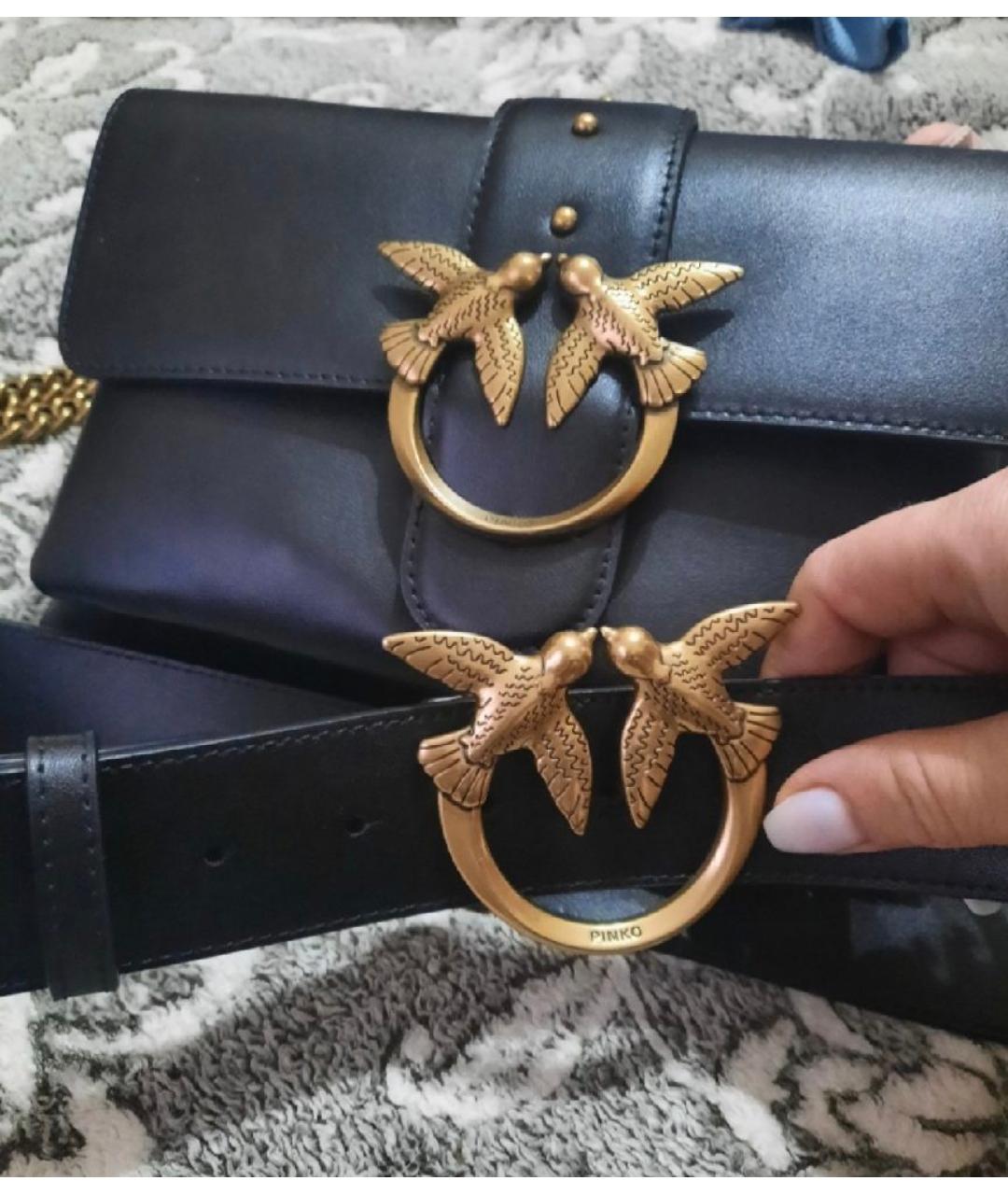 PINKO Черный кожаный ремень, фото 7