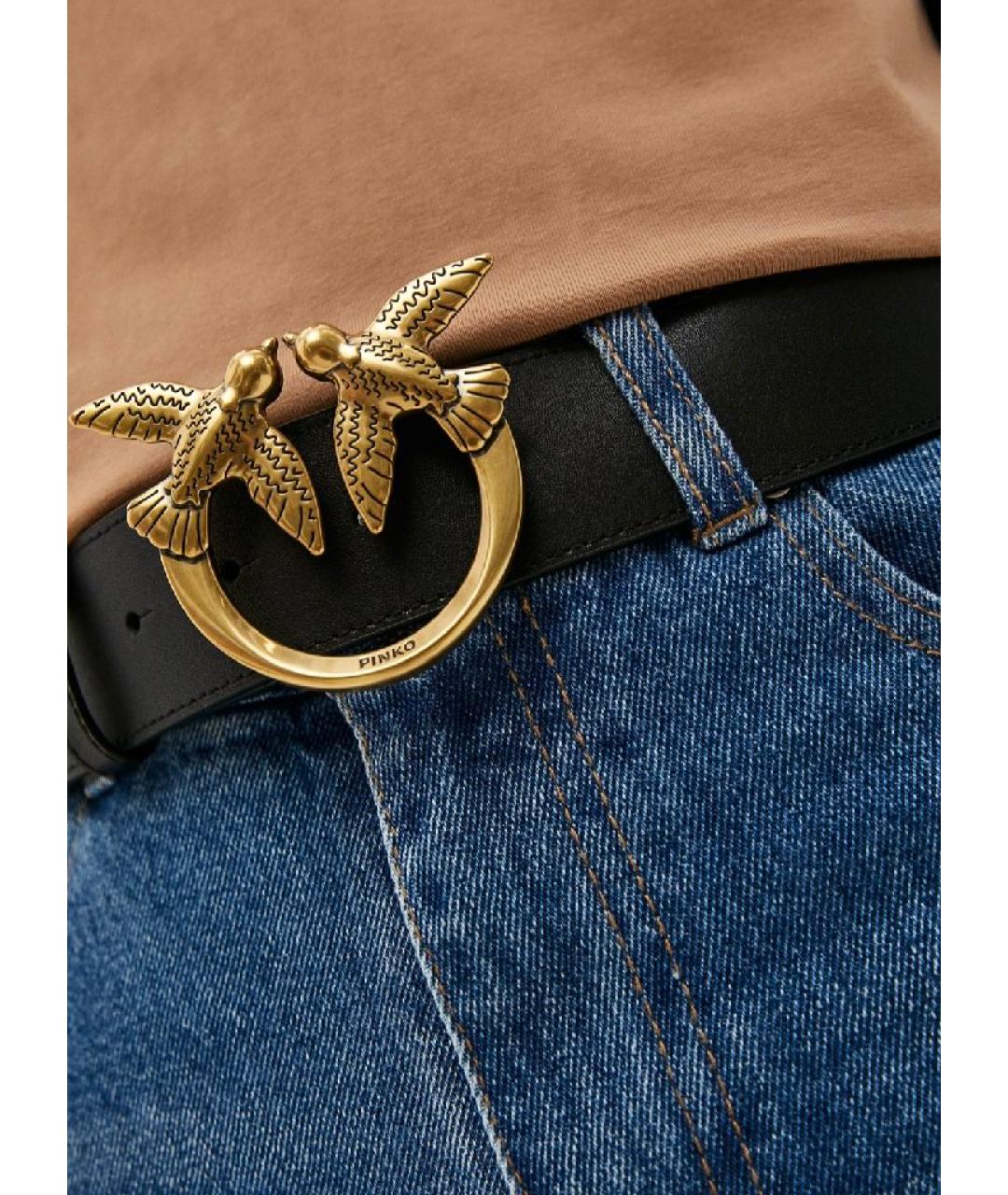 PINKO Черный кожаный ремень, фото 8