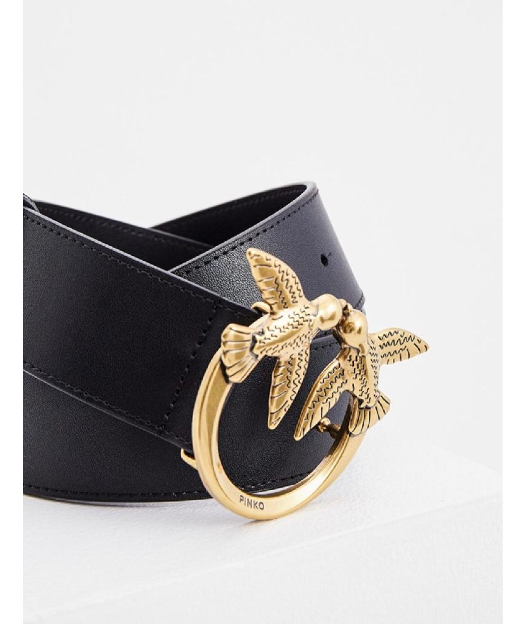 PINKO Черный кожаный ремень, фото 4
